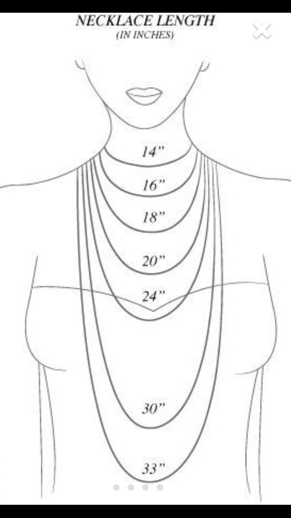 Alioot necklace sizing diagram