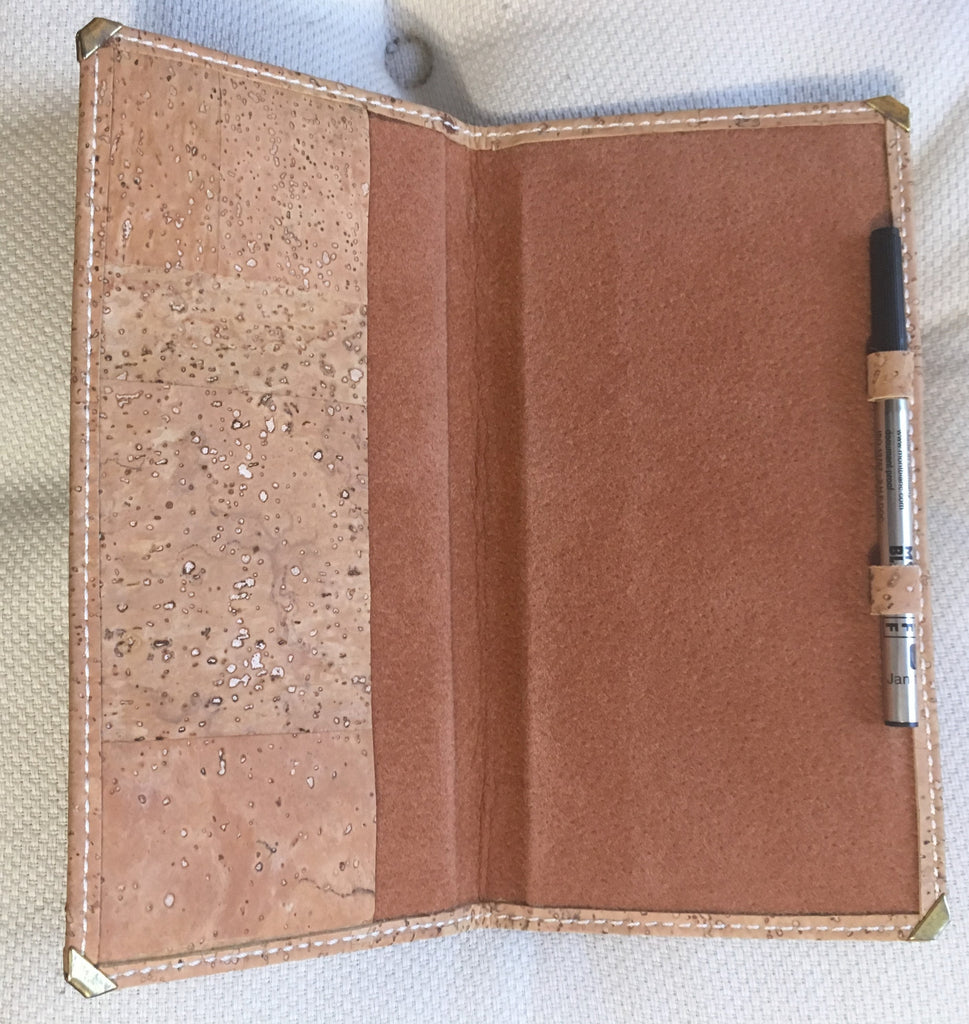 Alioot cork leather checkbook wallet