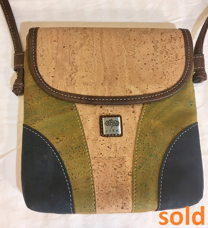 SOLD OUT: Blue, Green & Natural Crossbody Purse